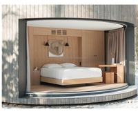 Maison préfabriquée en conteneur écologique à une chambre, une salle de bain, une cuisine, design moderne arrondi, hôtels, villas, salon, salle de sport