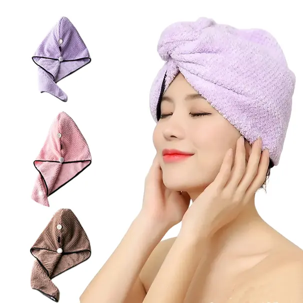 Toalla de los fabricantes de secado rápido de cabello de microfibra turbante secreto toalla super agua absorción pelo toalla