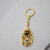 Porte-clés en alliage de zinc émaillé, Makkah Kaaba, mosquée du Prophète, souvenir du pèlerinage du Hajj, Ramadan, Eid