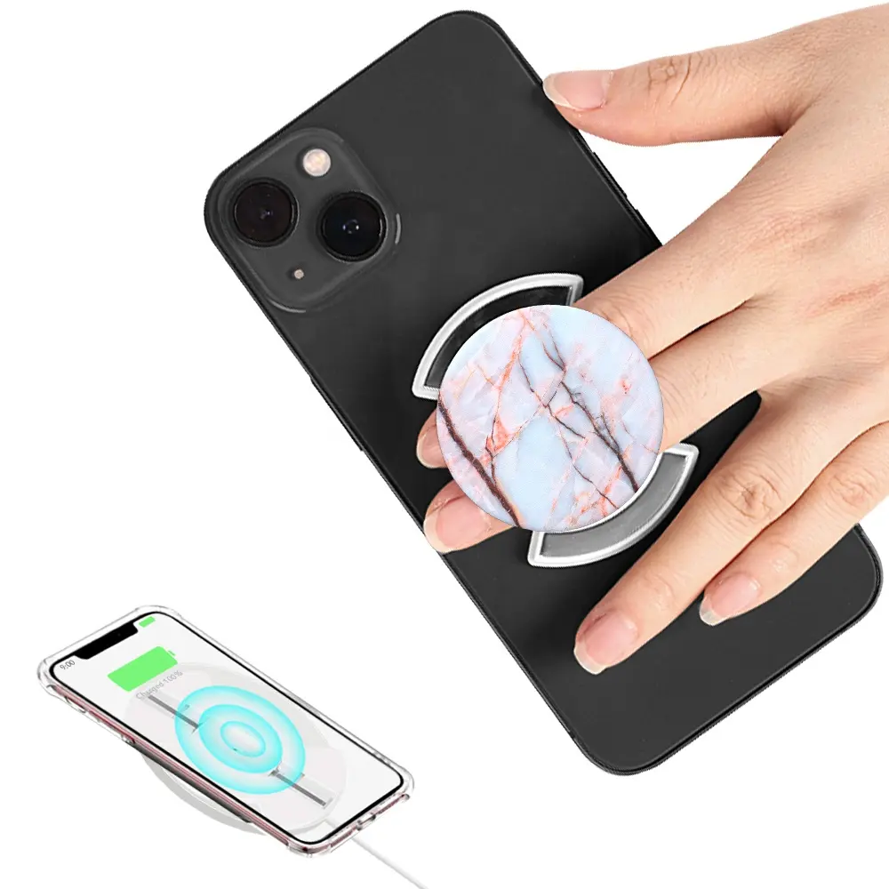Qidian akıllı telefon araçları plastik klips kablosuz şarj dostu telefon tutamağı Kickstand parmak yüzük tutucu Magsafe kavrama