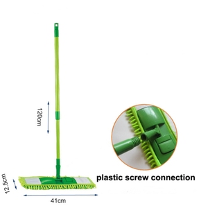 Mop Piatto in Ciniglia con Manico Telescopico, Testa in Microfibra, Scopa per Pulizia a Secco e Umido - Product Image 5