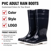 Bottes de travail industrielles pour abattoirs, bottes de pluie résistantes aux acides et aux alcalis, bottes en caoutchouc à talon renforcé, bottes légères pour le travail dans la boue