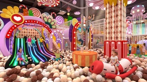 Equipo de Juegos Interior Personalizado con Temática de País de las Maravillas, Tobogán de Neón Multicarril, Piscina de Pelotas, Arcoíris, Estructura de <span class=keywords><strong>Pulpo</strong></span> para Niños FEC - Product Image 2