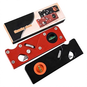 Cepillo de mano para refilar bordes a 45 grados, cepillo de bisel de aleación de aluminio con nivel de burbuja, herramienta manual de desbarbado para carpintero - Product Image 1