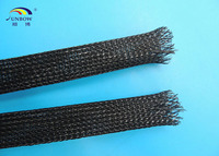 Gaine tressée extensible en PET de qualité automobile, ignifuge UL94 V0, en maille PET