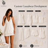 Robe Courte Blanche Personnalisée pour Femme, Col Halter, Décolleté Plongeant, Ourlet Froncé Effet Bulle, en Viscose Respirante, Style Romantique et Mignon Y2K, pour Soirée, OEM/ODM