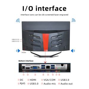 Juego de ordenador PC todo en uno Pantalla LCD curva de 27 "<span class=keywords><strong>Core</strong></span> I5 11300H 16GB RAM 512GB SSD OEM Alto rendimiento Uso comercial Escritorio - Product Image 5