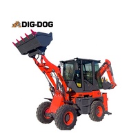 Traktor DIG-DOG 3500KG Mini Log Loader Backhoe Front Loader 4WD Wheel Loader dengan Perlengkapan yang Dapat Diganti Efisiensi Tinggi