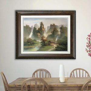 Hecho a mano Zhangjiajie Avatar <span class=keywords><strong>Rural</strong></span> río <span class=keywords><strong>paisaje</strong></span> pared arte arenisca <span class=keywords><strong>pintura</strong></span> con lienzo para decoración del hogar y ornamento ilustraciones - Product Image 3