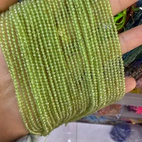 Perles en pierre naturelle HUIRUI vert péridot facettées de 2 mm, 3 mm, 4 mm pour la fabrication de colliers et bijoux de clavicule