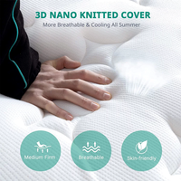 Vente de gros Matelas de lit ignifugé UK Euro Top Queen King Size mousse à mémoire de forme Matelas hybride roulé dans une boîte en carton pour matelas