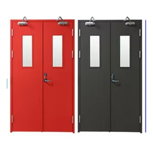 Puerta Cortafuego de Acero Roja con Certificación UL <span class=keywords><strong>Boris</strong></span>, Puerta de Salida de Emergencia de Metal Hueco con Barra Antipánico para Edificios Comerciales, Resistencia al Fuego de 120 Minutos - Product Image 4