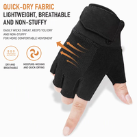 Gants demi-doigts en microfibre personnalisés pour adultes, pour le sport, le cyclisme, le fitness, l'entraînement aux haltères, le barre de traction - Unisexe, été