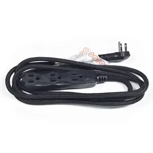 14/3 9' safety indoor fabric power extension cords for home using cul cetl approved black color