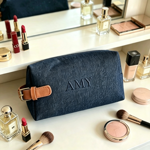 Trousse de Toilette Oxford Tendance, Sac de Voyage Maquillage en Oxford avec Poignée en PU, Pochette de Rangement Cosmétique Personnalisable avec Logo Brodé - Product Image 4