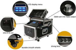 Mesin kabut 600w, pipa ganda untuk dekorasi pesta <span class=keywords><strong>DJ</strong></span> pernikahan kepala ganda mesin kabut Hazer dengan casing penerbangan - Product Image 2