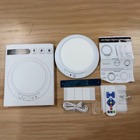 Plafonnier LED moderne sans fil rechargeable avec détecteur de mouvement 5W, fixation magnétique, 3 températures de couleur, télécommande, pour salon, chambre, entrée