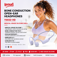 Headset H30 Konduksi Tulang untuk 6.0, Desain Open-Ear Tahan Air IPX8 untuk Lari Maraton, Berkuda, Berenang, Earbud AI Khusus
