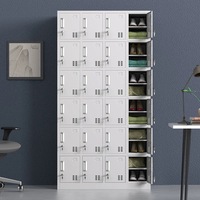 Casiers verticaux en acier pour salle de sport à 24 portes avec serrure à clé, étanches, durables, certifiés CE pour usage en usine