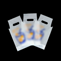 Sac de transport en plastique transparent à poignée découpée, personnalisable avec logo, pour gobelets de thé aux perles et de thé au lait à emporter