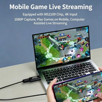 HDTV 4K Input Metal USB 2.0 Video Capture Card 1080P Game Live Streaming Recorder Supports OBS-Recording with for Input