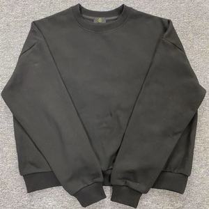 Custom Classic 100% Cotton Fleece <b>Crewneck</b> Oversized Eco-Friendly Spring Solid Black Pullover Sweatshirt - Product Image 1