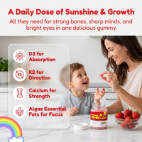 Gommes multivitaminées pour enfants Solilan OEM avec calcium, oméga 3, soutien immunitaire quotidien, saveur fraise, gommes remplies de liquide