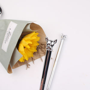 ปากกาลูกลื่นลายหัวบูลด็อกการ์ตูนเคลือบโครเมียม ดีไซน์สวยน่ารัก เหมาะสำหรับเป็นของขวัญ พร้อมสกรีนโลโก้ตามสั่ง - Product Image 2