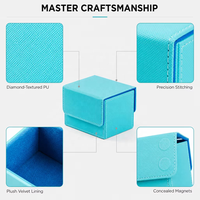 Boîte de rangement pour cartes 100+ avec couvercle détachable, boîte de rangement pour cartes à collectionner TCG, capacité de 100+ cartes à double pochette, boîte de rangement pour cartes de sport et de collection