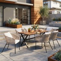 Ensemble de salle à manger haut de gamme en aluminium avec cordage, mobilier de jardin extérieur, fauteuil de balcon imperméable