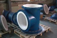 Harga Pabrik PTFE Lined Carbon Steel Reducing Tee Halus Tahan Korosi Tahan Suhu Tinggi Standar ASTM Flange Pipe Fitting