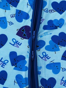 Baju Bayi Baru Lahir Motif Hati Biru Pastel Custom Miozing, Pakaian Bayi Bahan Campuran Bambu Spandex, Jumpsuit Bayi - Product Image 4