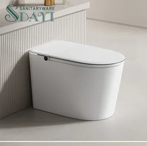 SDAYI Toilet Bidet otomatis, dudukan keramik elektronik bulat putih desain Modern Wc Toilet cerdas