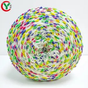 Fancy Yarn Factory Wholesale Colorful Space Dyed 1/6Nm 67% Polyester 33% Nylon Blended Knitting Pompom Yarn for Hand Knitting