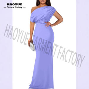 Avrupa amerikan zarif off-omuz kolsuz High-End resmi parti elbise sınır ötesi yaz koleksiyonu fransız tarzı uzun - Product Image 4