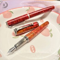 Stylo Plume en Métal à Tige de Cuivre en Bois Stable Prmeium, Couleur Lisse pour École, Affaires, Exécutif, Retour à l'École, 1 Pièce