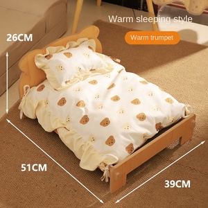 Cuccia per cani e gatti eco-friendly in cotone 100% rimovibile lavabile in legno massello quattro stagioni letto per animali domestici - Product Image 6
