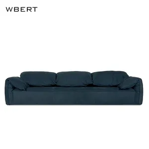 WBERT Italian Leather Minimalist Modular Sofa Foldable and Convertible for Home Office Hotel Living Room or Hall for Villa Use