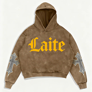 LTD-H1017 produttore di felpe con cappuccio stampate personalizzate stile Streetwear con cappuccio lavato acido felpe oversize uomo donna - Product Image 1