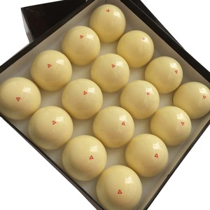 Xmlivet-bolas blancas de <span class=keywords><strong>billar</strong></span> para piscina, accesorios de bolas blancas de nueve bolas, amarillas con triángulo rojo de resina de 52,5mm/57,25mm - Product Image 2