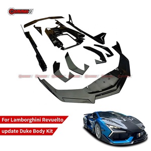 Kit carrosserie Lamborghini Revuelto style DK en fibre de carbone sèche : Lame avant, jupes latérales, capot moteur, diffuseur arrière, aileron arrière - Product Image 5