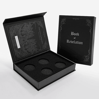 Boîte cadeau magnétique noire en matériau rigide de luxe imprimé sur mesure, matériaux recyclés, avec doublure en éponge, emballage en gros