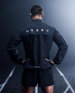 Chaqueta cortavientos para hombre con logotipo personalizado con cremallera y capucha Colocación del logotipo frontal con cuello levantado de talla grande europea y americana - Product Image 6