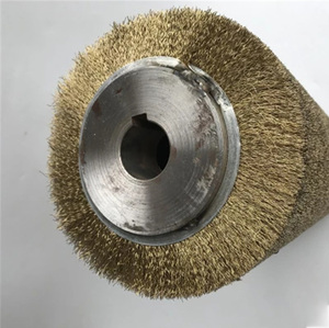 Rouleau de brosse métallique en acier inoxydable sur mesure, fil de cuivre plaqué, roue enroulée pour <span class=keywords><strong>le</strong></span> polissage des plaques, l'élimination de la rouille et <span class=keywords><strong>le</strong></span> meulage - Product Image 5