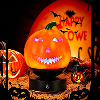 Proyector de Luz RGB de Colores, Recargable, con Forma de Calabaza, Lámpara Nocturna 3D para Niños, para Halloween, Sala de Estar