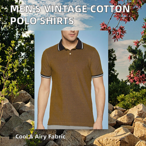 Chemises personnalisées pour hommes, couleur unie, manches courtes, été, vintage, respirantes, en coton tricoté, pour le golf, grande taille - Product Image 2