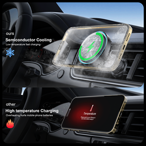 <span class=keywords><strong>Chargeur</strong></span> de voiture sans fil magnétique 15W avec refroidissement semi-conducteur, support de téléphone pour voiture, accessoires de voiture, compatible avec iPhone <span class=keywords><strong>Galaxy</strong></span> S26 - Product Image 4