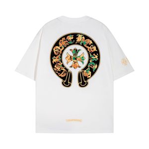Camisetas de algodón de manga corta con letras de la marca Crochor, estilo europeo y americano, de alta gama, para hombre y mujer, modelo Gao Ke Heavy Chrome Heart 26. - Product Image 6
