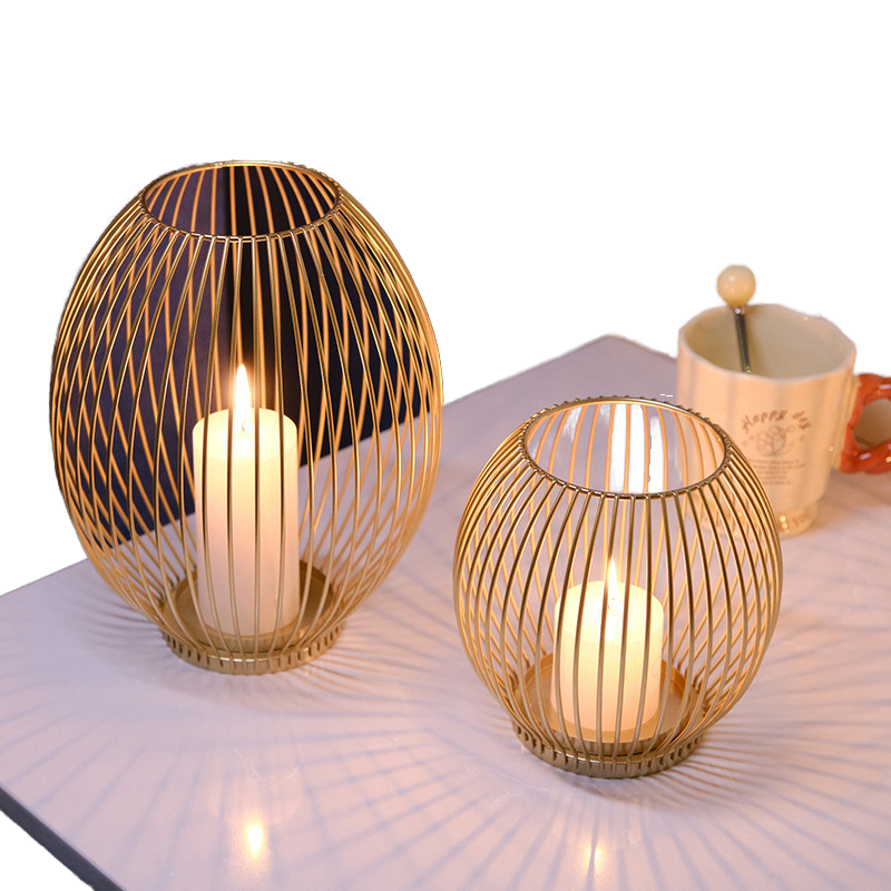 China Manufacturer Supplier Black Gold Decorative Metal Candle Stick Holders Hollow Out Iron Lanterns For Home Christmas Gifts