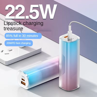 Chargeur de téléphone portable et batterie externe 5000 mAh, nouveau design dégradé fin et élégant, personnalisable OEM ODM, en forme de rouge à lèvres